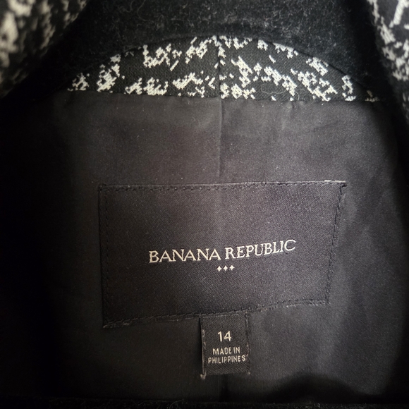 Banana Republic Black & White Open Front Tweed Coat - Picture 4 of 8